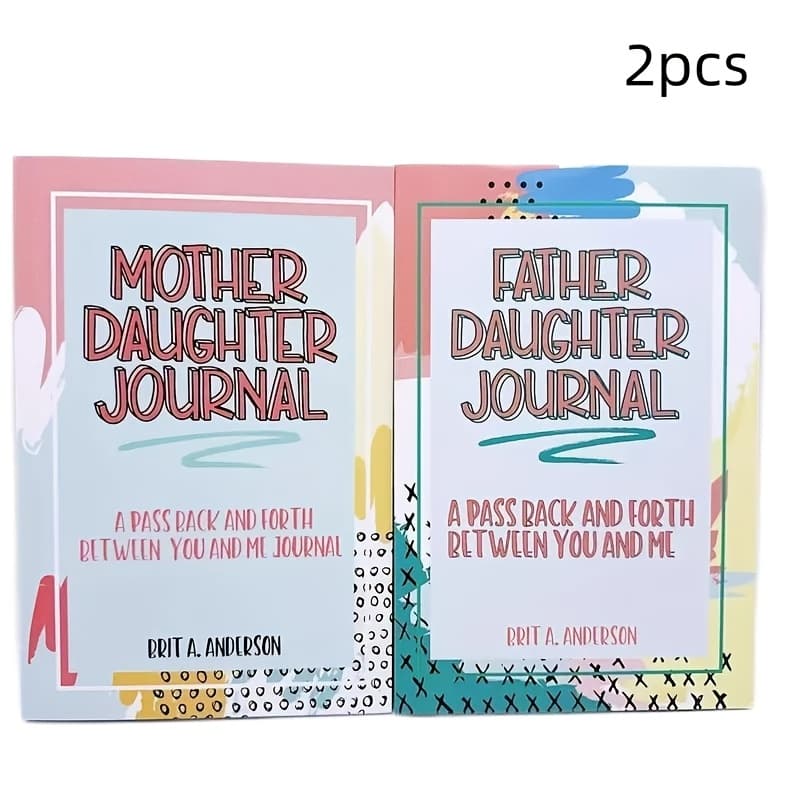 TEMU Set Of 2 Notebooks - Mother-daughter And Father-daughter Journals - Memory Keeping Book - A Diary For Emotions - Perfect Gift For Parents And Their Daughters Office Supplies
