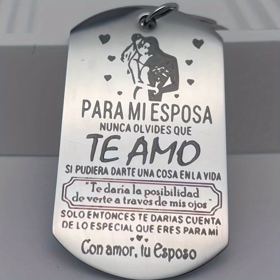 TEMU A Spanish Romantic Keychain For Your Wife, A Gift For Valentine's Day Anniversary Suitable For Men And Women.