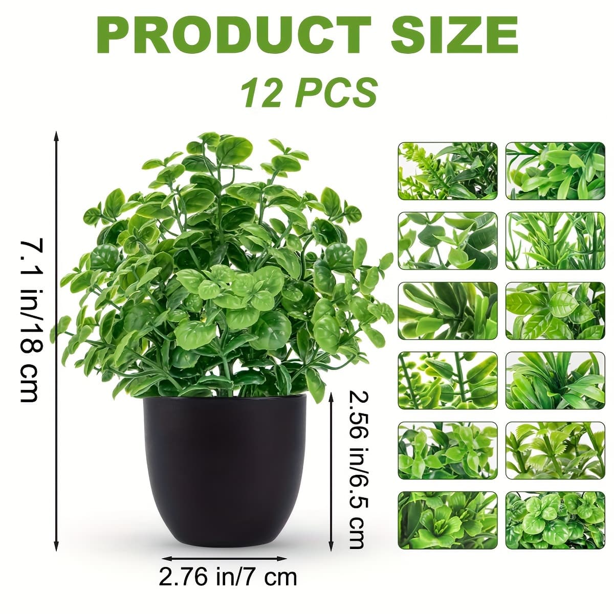 TEMU Set Of 12 Artificial Plants In , Perfect For Decorating Your Bathroom, Home Office, Or Table Indoors