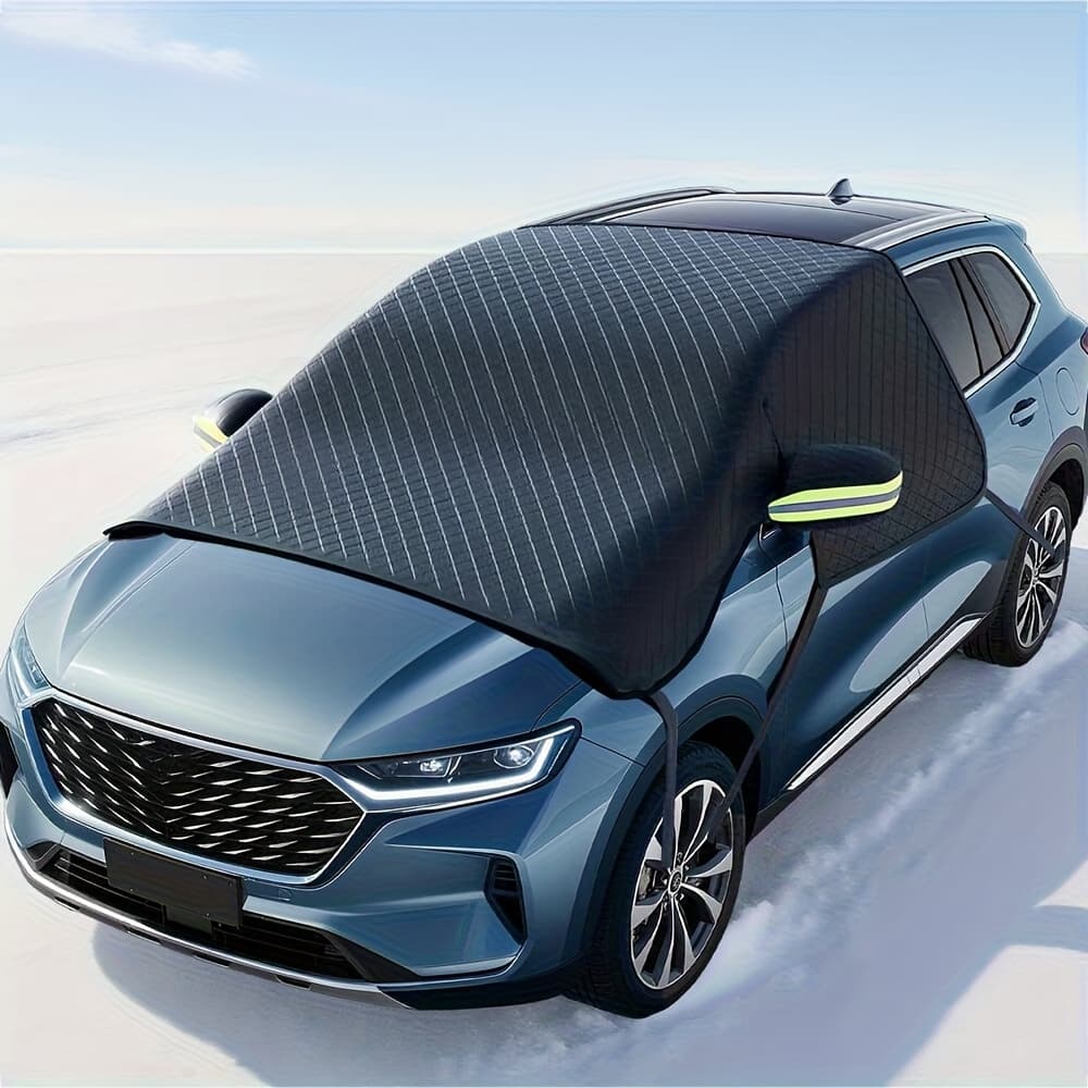 TEMU Car Windshield Cover For Ice And Snow - Windshield Snow Cover With Side Window And Rearview Mirror Protector, Durable Magnetic Hail Guard, Suitable For Most Cars, Suv, Truck