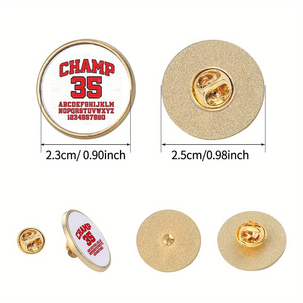 TEMU 1pc Sublimation Custom Golden Metal Button Cufflinks Brooch Badge, Heat Transfer Custom Logo Design Brooch Badge, Custom Personalized Unisex Gift Craft