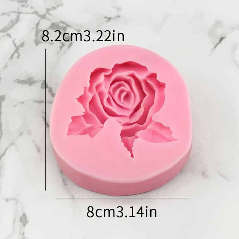 TEMU Large Rose Flower Silicone Mold For Baking, Fondant, And Handmade Soaps - Oval Craft Tool