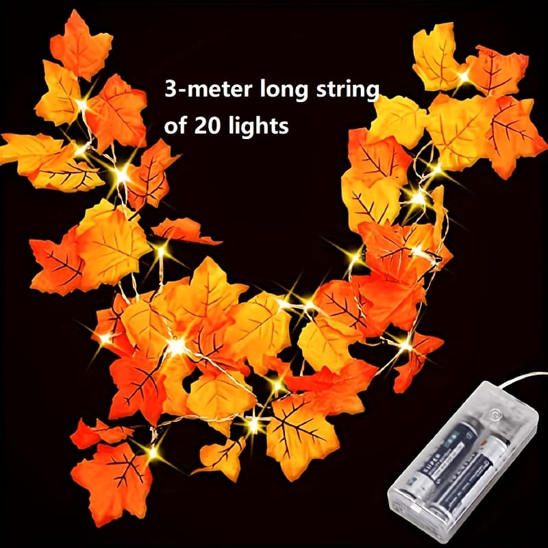 TEMU Christmas Products, Save Decorative Wreaths With Warm Lights, Battery Operated, Red And Combo, Each Pack 9.8 Feet, 20 Led Lights.lights For Decoration Christmas Halloween, , Party