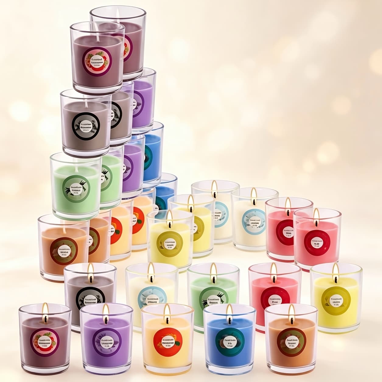 TEMU 30pcs Scented Candles Gift Set | 10 Fragrances Soy Wax Candles | Perfect For Birthdays, Home, Weddings & All Seasonal Events