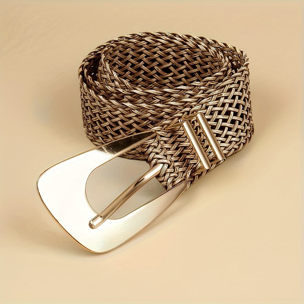 TEMU Stylish Handmade Golden Metal Belt - Suitable For Women, With Casual To Formal Wear, Suitable For Work, Weddings, Dates, Beach Parties And Holiday Wear