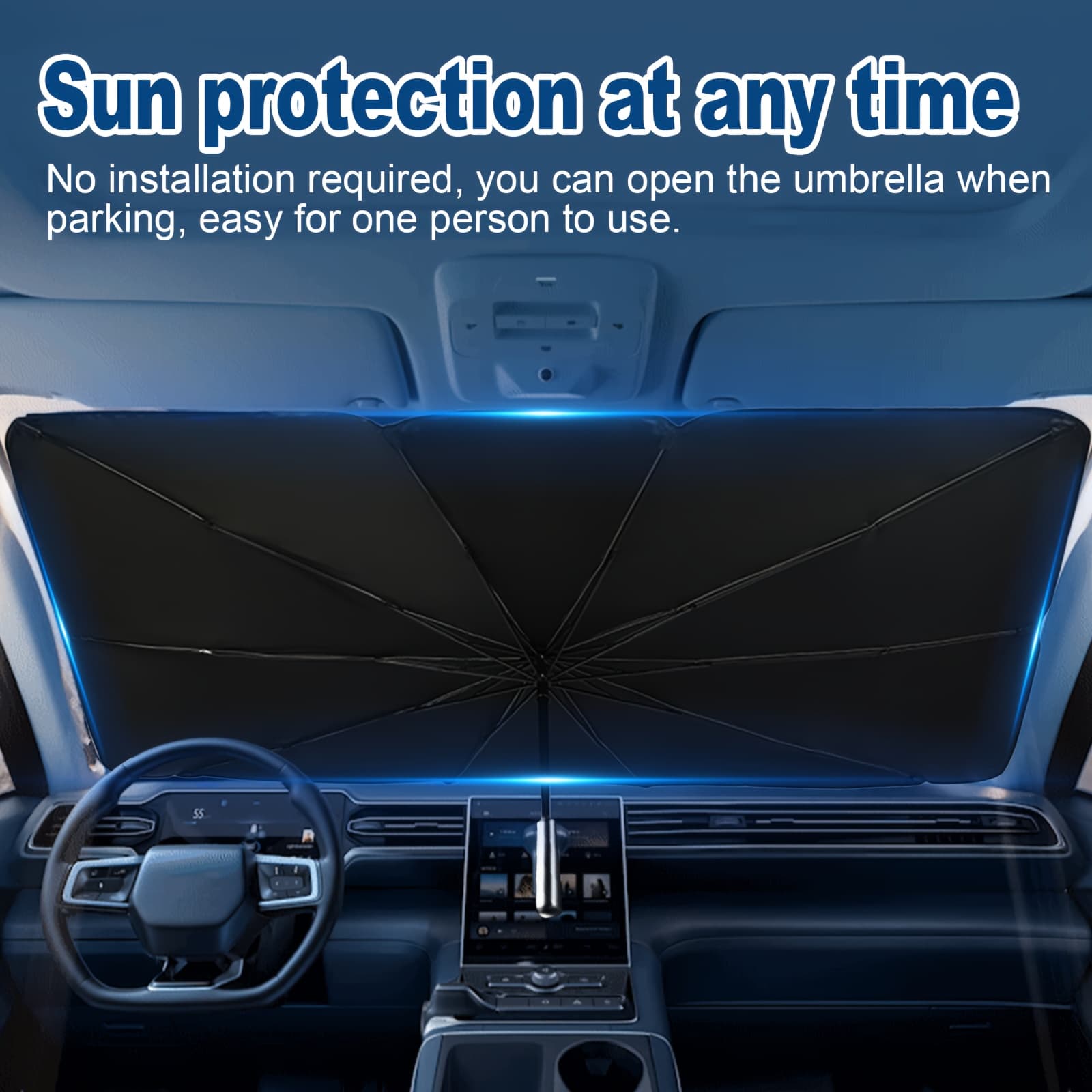 TEMU 1 Uv Protection Windshield Sun Shade - Vehicle Front Windshield Visor With Seamless Opaque Insulation For A Of Vehicle Models