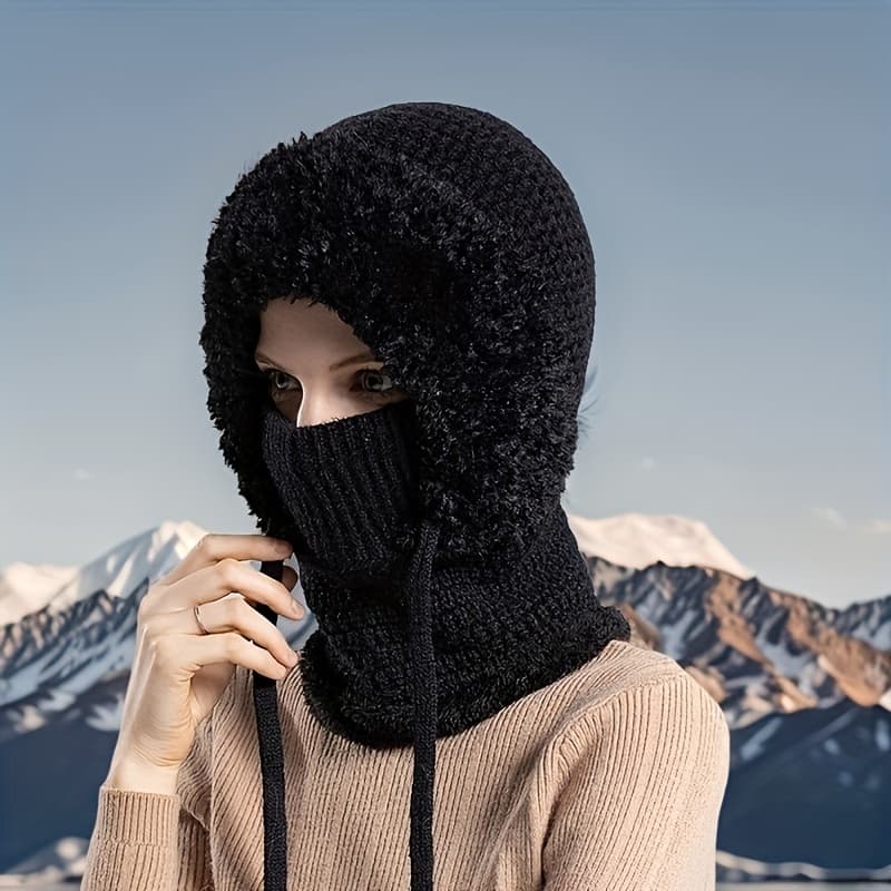TEMU 1 Winter Ladies' Scarf Hat, 1 Winter Ladies' Plush Hat, Simple And Warm, Suitable For Daily Shopping And Holiday Winter, Perfect Gift, Christmas Gift.