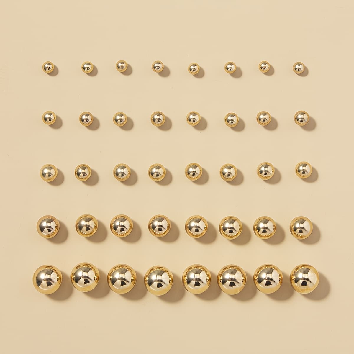 TEMU A 40pcs Set Of Fashionable, Simple, And Cute Round Stud Earrings For Women, Suitable For Daily Wear, Multi-piece Holiday Gift Jewelry Set