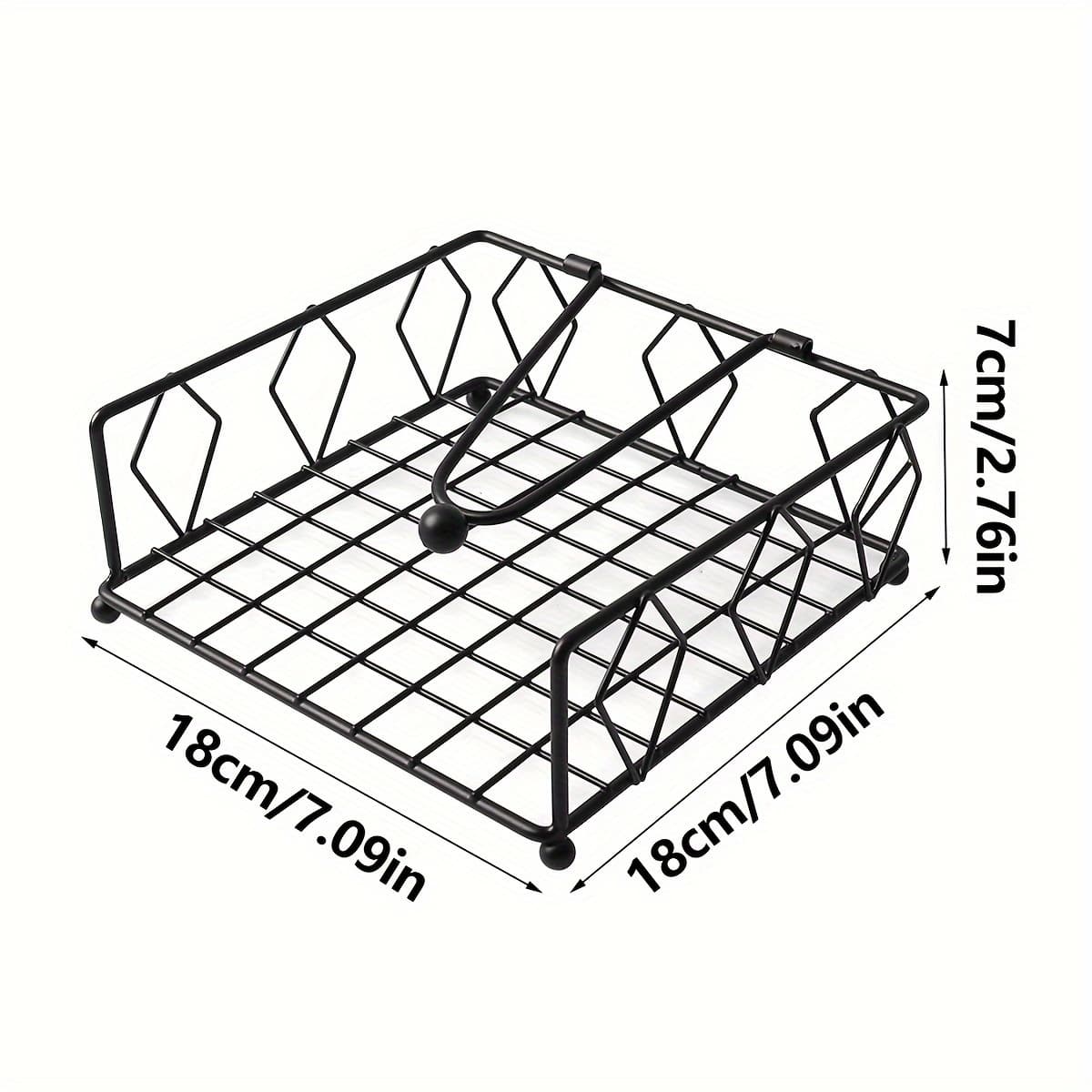 TEMU 1pc Diamond Grid Metal Napkin Holder, Tabletop Vertical Napkin Organizer For Coffee Shops And Restaurants, Kitchen Supplies, Storage And Decorative Accessory