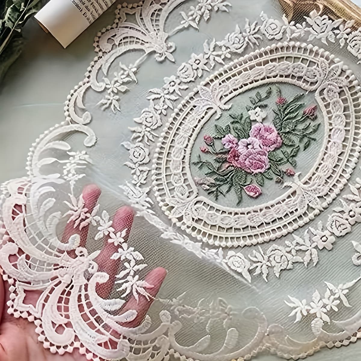TEMU 1pc Embroidery Placemat