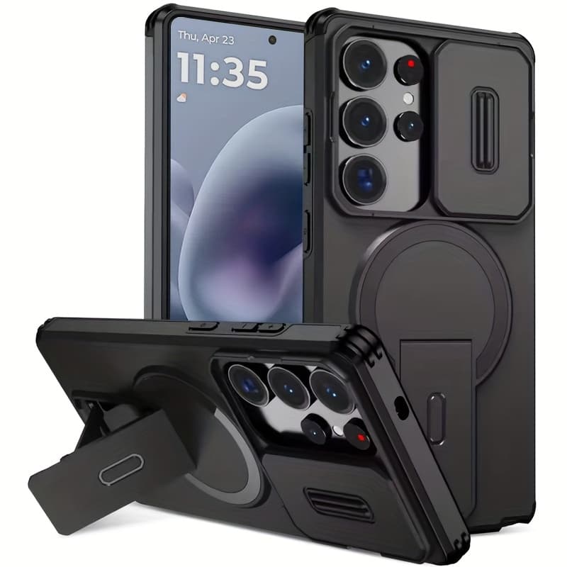 TEMU Phone Case - Heavy Shockproof Hard Case With Stand For Galaxy S26 Ultra S25 Ultra S25 Fe S24 Ultra A17 A16 A56