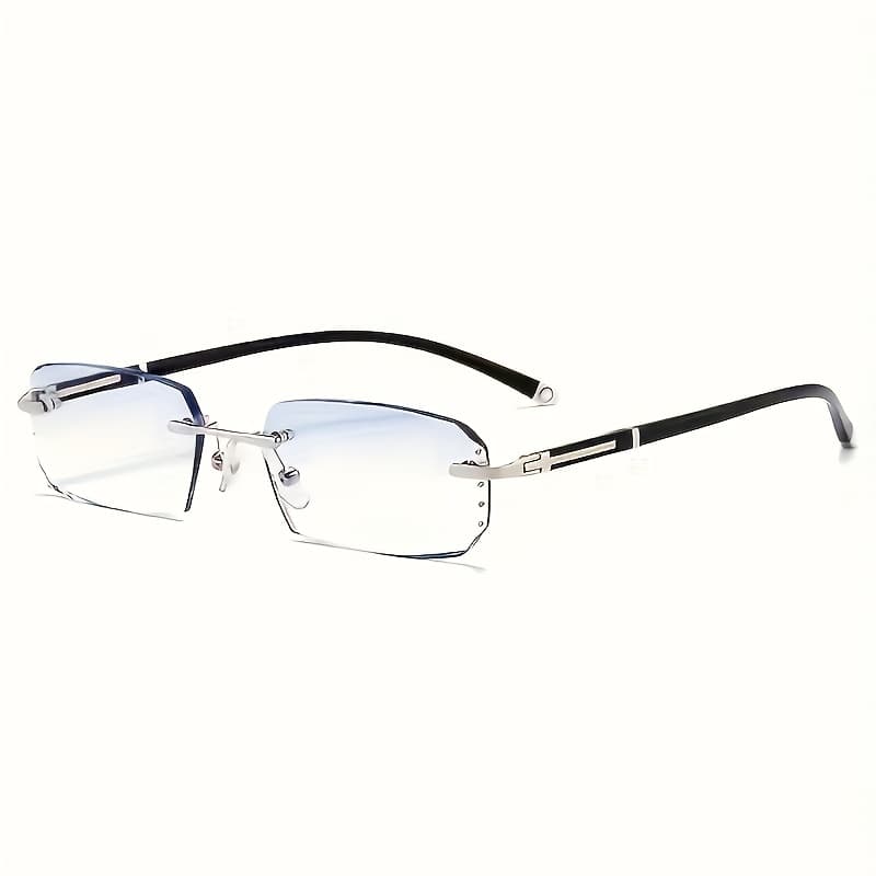 TEMU Elegant Frameless Men And Women's Diamond-cut Blue-light Flat Glasses For Border Defense-retro , Light And , For Him.