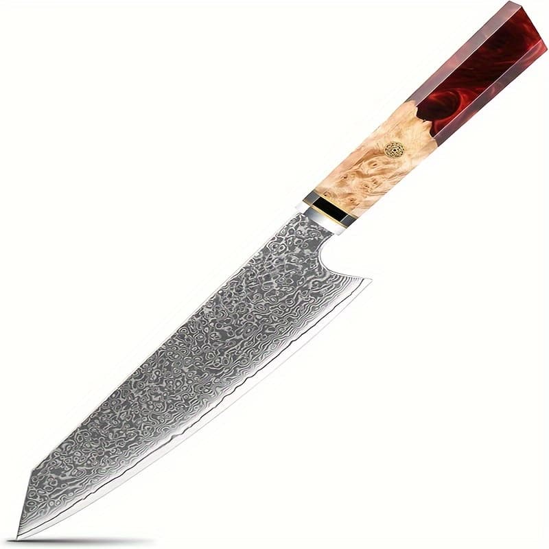 TEMU 1pc Damascus Steel Knife Professional Kitchen Knife High Carbon Stainless Steel And Wear Resistant For Gift ,, A Gift For