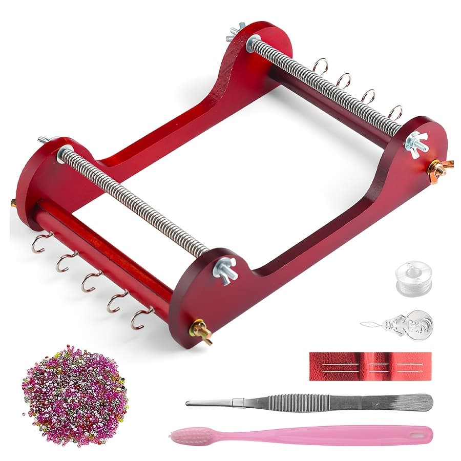 TEMU Wooden Bead Weaving Tool Kit For Jewelry Making, Including Tweezers, Brushes, And Beads, Perfect For Jewelry Bracelets, Necklaces, And Belts, An Christmas Gift For Wives And Mothers