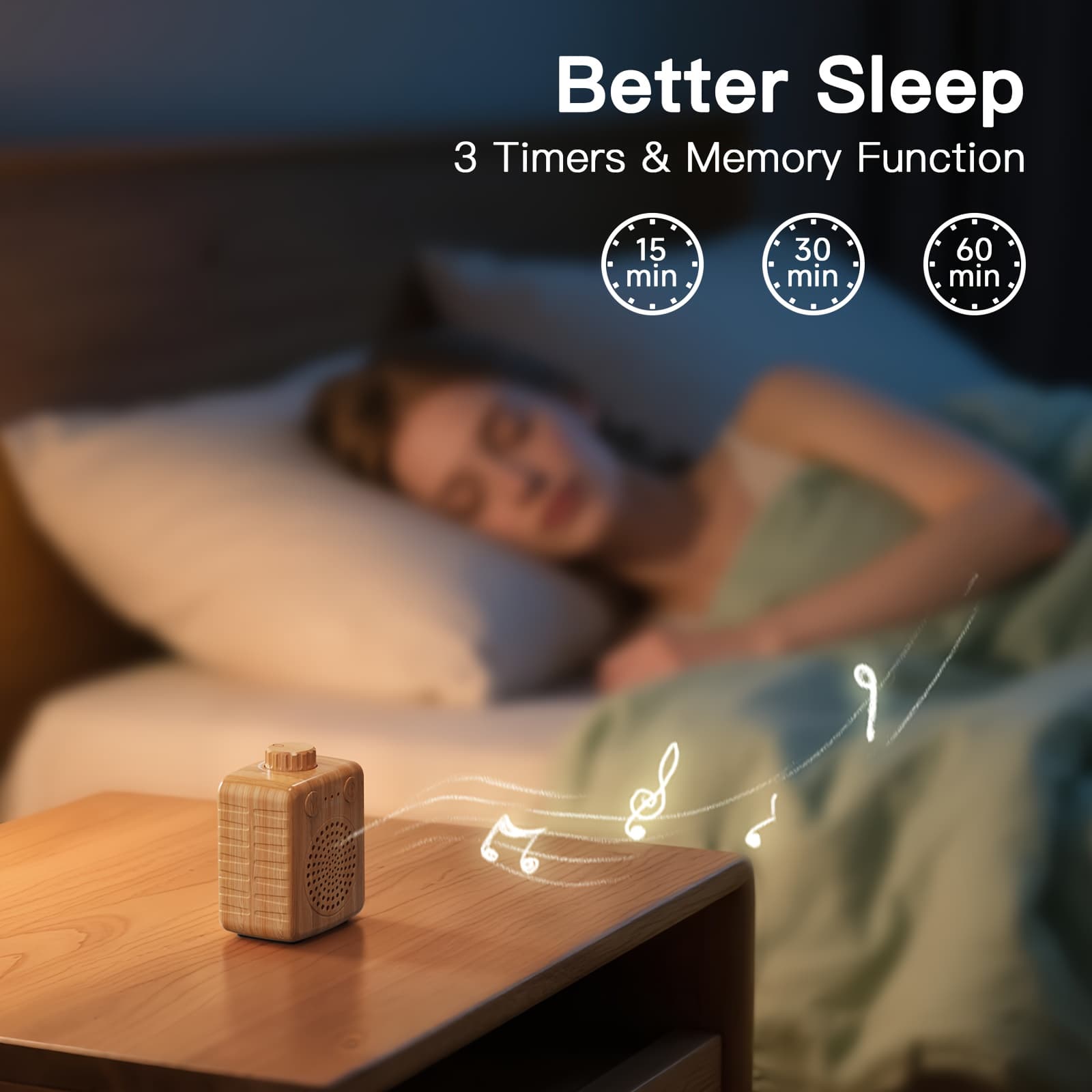 TEMU Portable White Noise Machine, 20 Non-looping Sleep Sounds, 4 Timer Settings, Noise Blocking For Bedroom, Travel & Office
