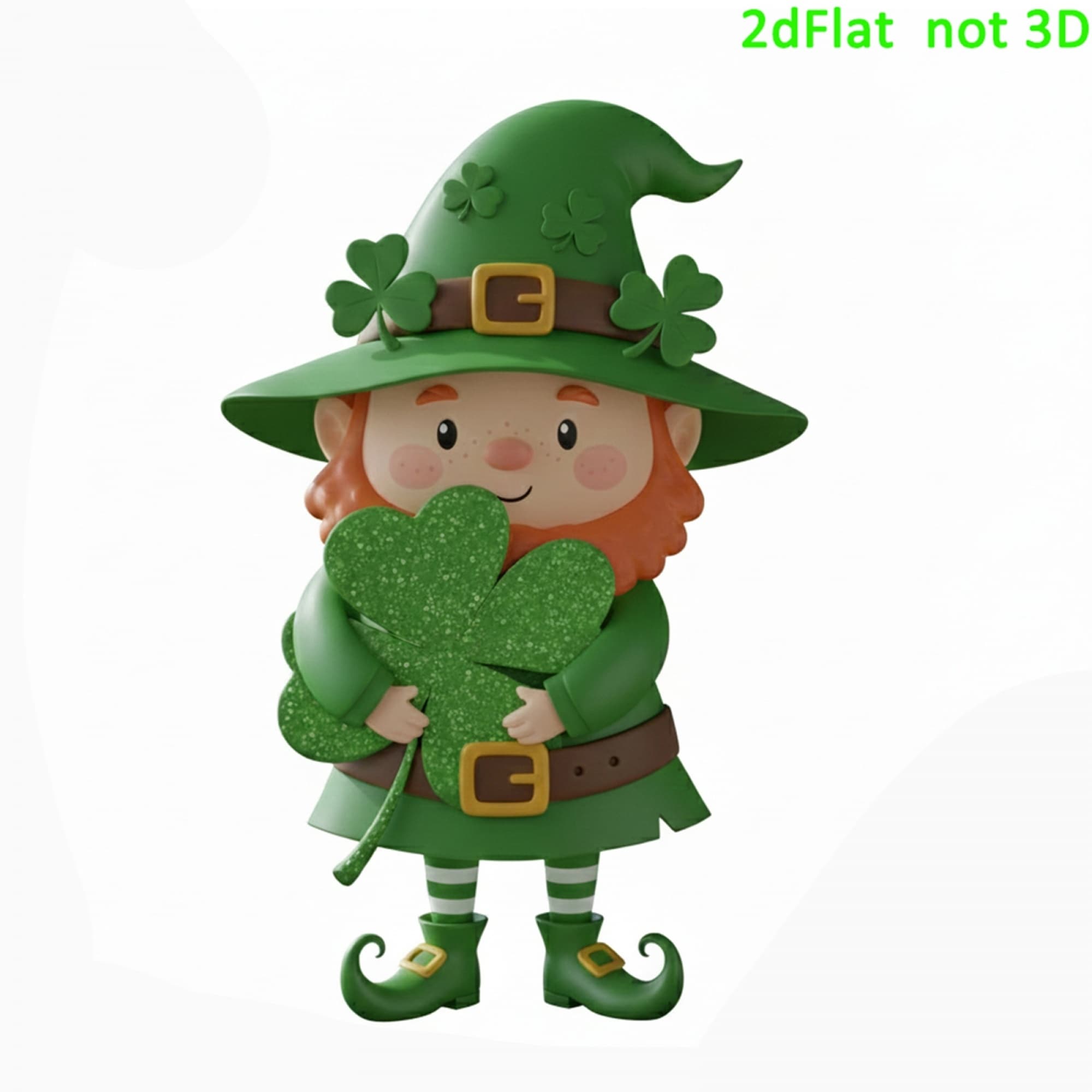 TEMU Irish Leprechaun Figurine Holding Shamrock Design Cute Green Gnome Decor - Adorable Irish Style, Sturdy Craft, Perfect For Desktop, Home And Yard Decor, Ideal For 's Day Celebrations