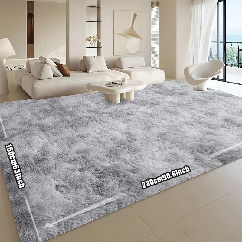 TEMU 1pc Tie-dyed Plush Soft Indoor Fluffy Carpet, Plush Carpet, Water-absorbent, Non-slip And, Suitable For Living Room And Bedroom Areas, For Home Decor, Area Rugs
