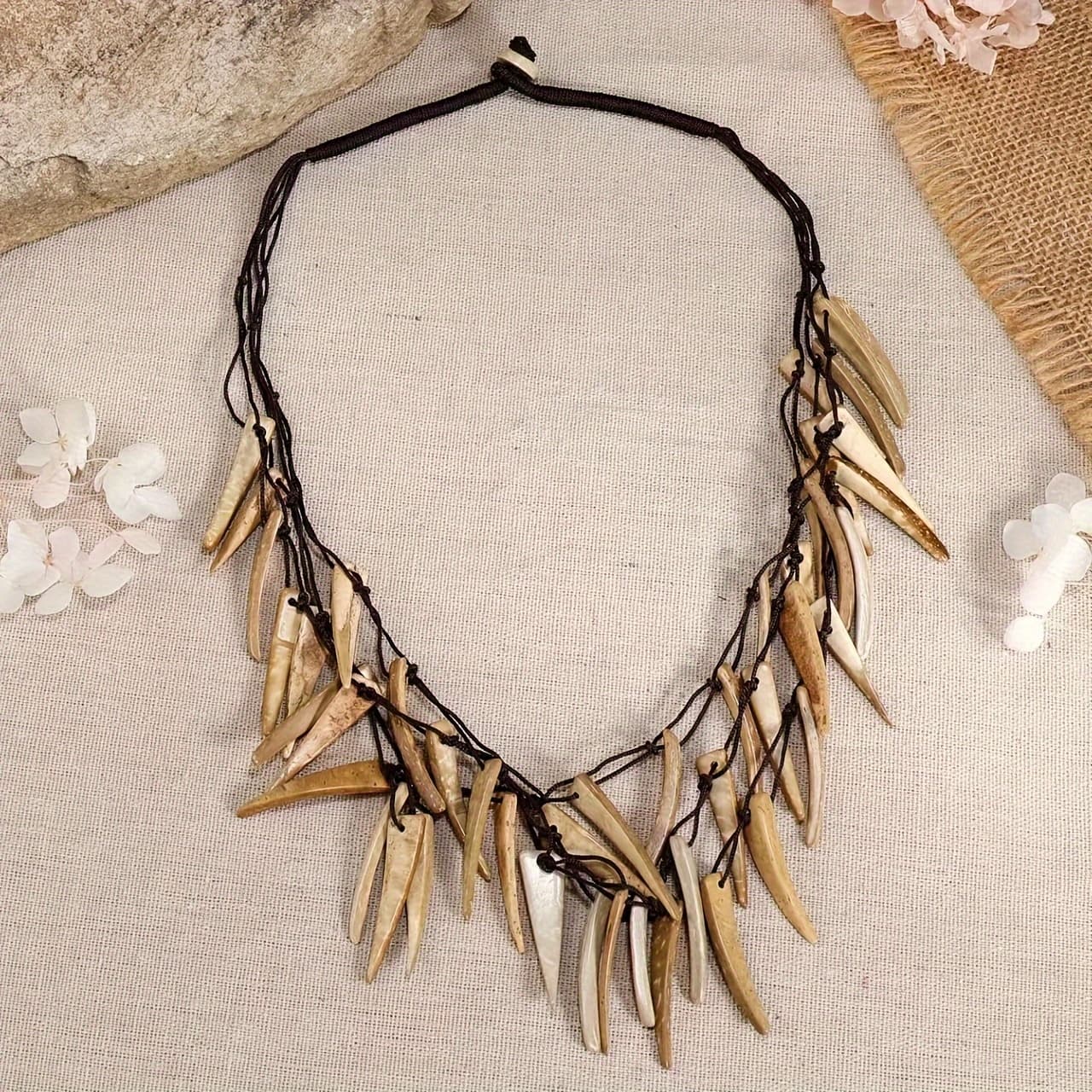 TEMU New Ethnic Vintage Handmade Coconut Shell Necklace, Fashionable And Versatile, Suitable For Casual Wear, Travel, And Other Occasions