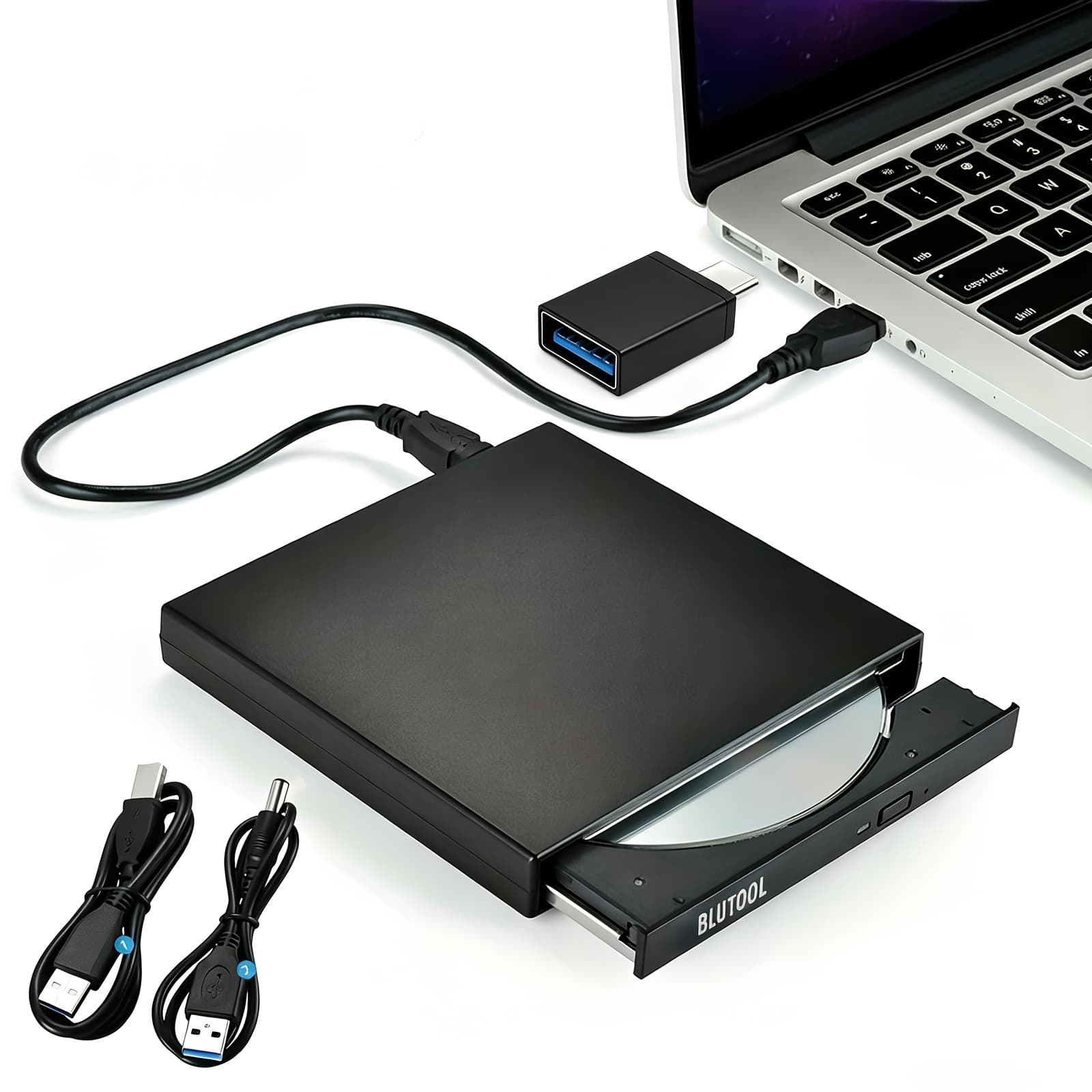 TEMU External Dvd Cd/dvd-rom Cd-rw Player Portable External Cd-rw Drive Dvd-rw Burner Recorder Player For Laptop Desktop Computer With Storage Bag