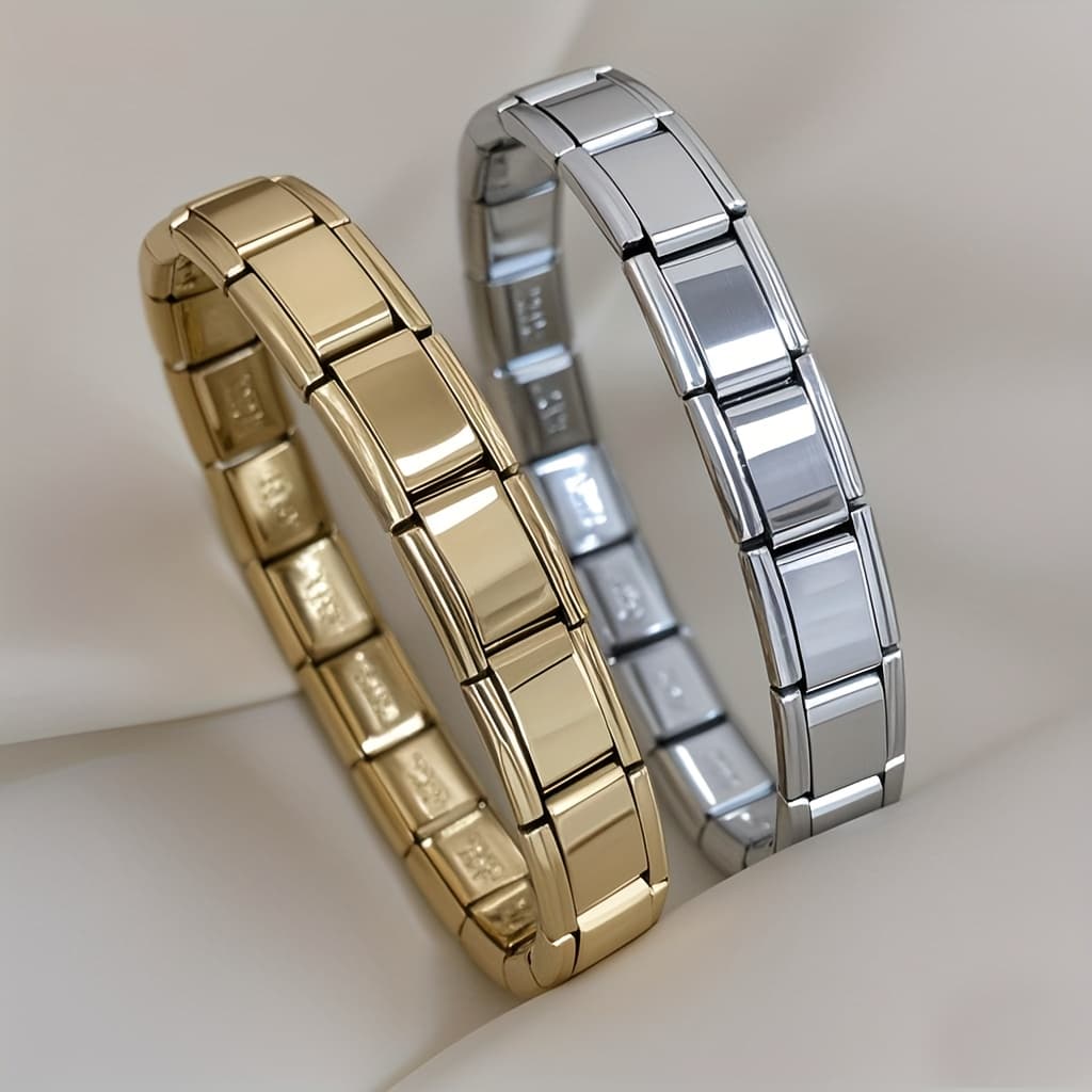 TEMU 2pcs 304 304 Stainless Steel Elegant Bangle Bangle Bracelet, Detachable And Retractable Fashion Bangle Bangle Bracelet, Personalized Multi-functional Fashion Jewelry. For Men And Women
