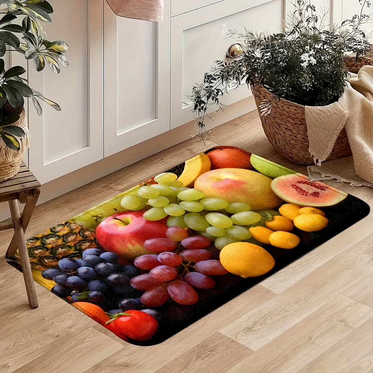 TEMU Fruit-themed Anti-slip Kitchen Bathroom Mat Kitchen Rugs - Durable, Machine Washable Home, Office, Laundry Room Runner - Comfortable Standing Mat
