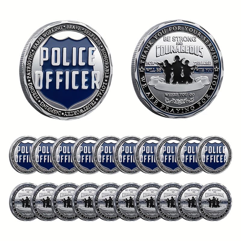 TEMU A Set Of 20 Police Challenge Featuring A To Gratitude For Your Service. Gifts, Commemorative, And Collectible Items Hold Great Importance