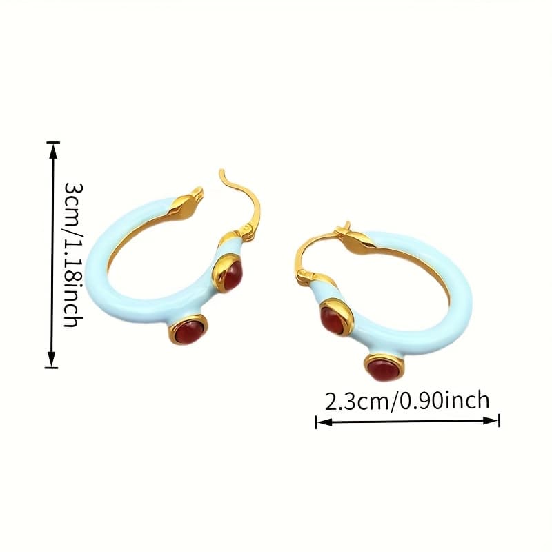 TEMU 1 Pair Of Women's Fashion Earrings, Individual Creative French Round Ear Clips