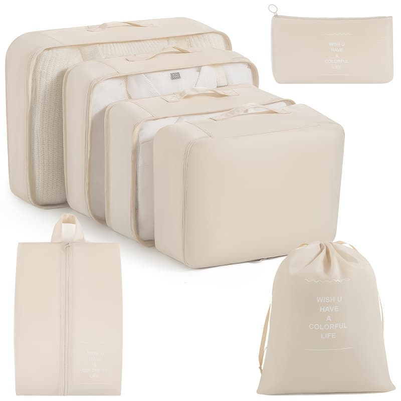 TEMU -piece Storage Bag Set, Large Capacity Travel Organizer, Portable Clothing, Pants, Shoes, And Socks Sorting Bags