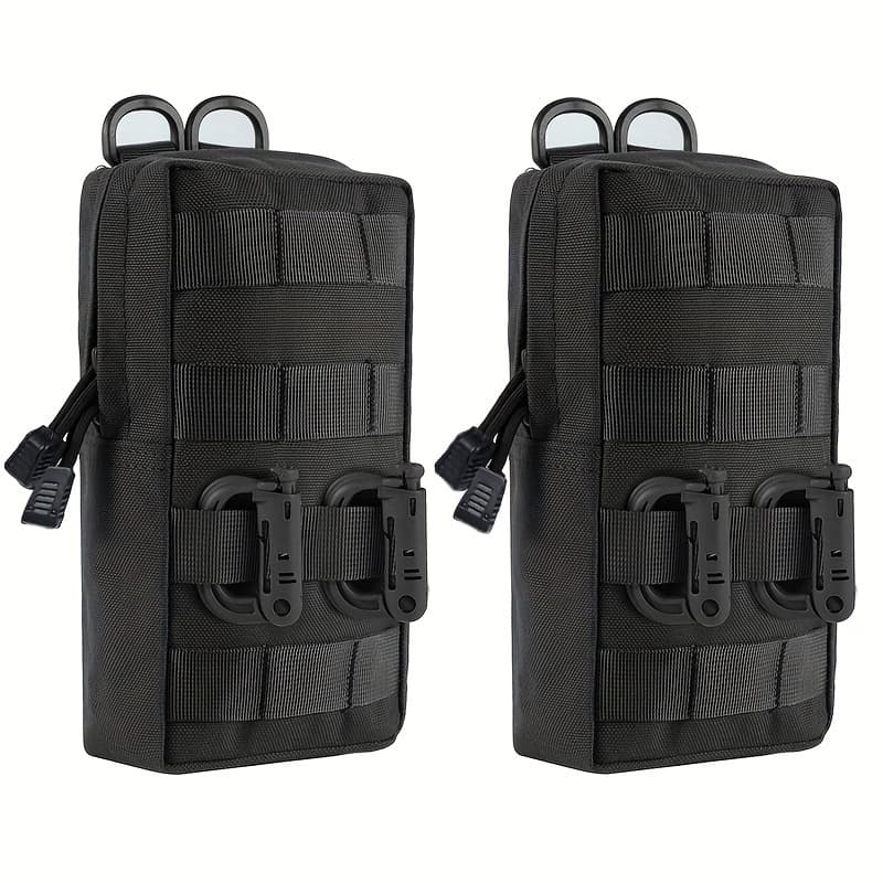 TEMU Set Of 2 Molle Pouches - Small Utility Bag For , Includes 4 D Buckles