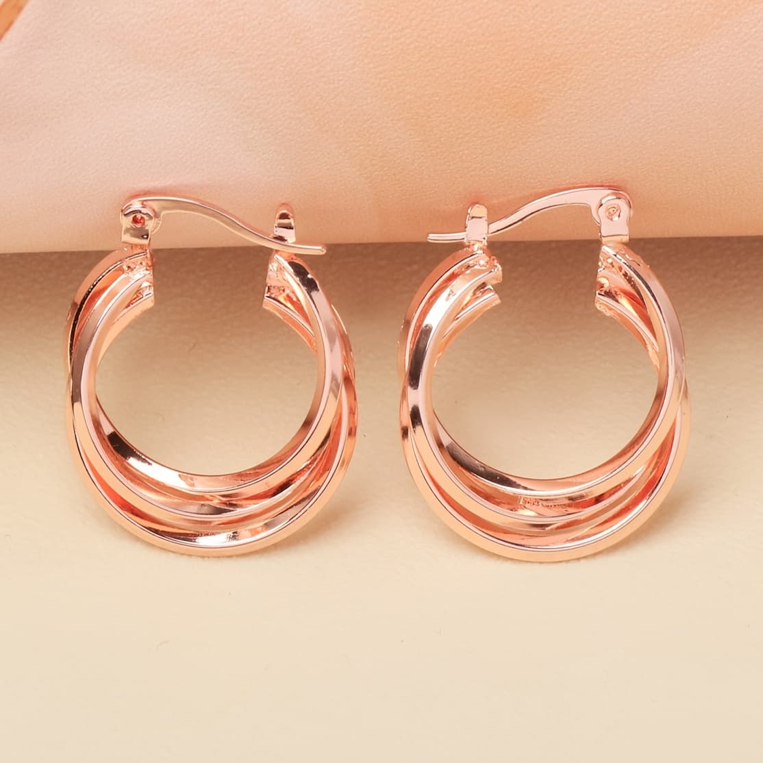 TEMU Cross Style Round Ear Stud Earrings 1 Pair, Fashion Earrings 1 Pair