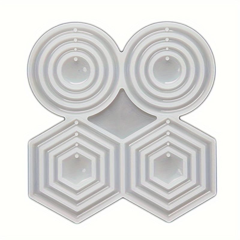 TEMU Round Pendant Epoxy Mold Handmade Edging Round Ring Earrings Mirror Silicone Mold