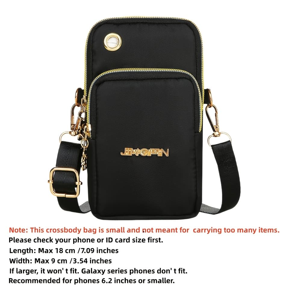 TEMU Fashionable Nylon Crossbody Bag, Adjustable Shoulder Strap, Portable Wrist Wallet And Card Bag, Multifunctional Shoulder Bag Suitable For Daily Use, Durable And Wear-resistant Women's Handbag