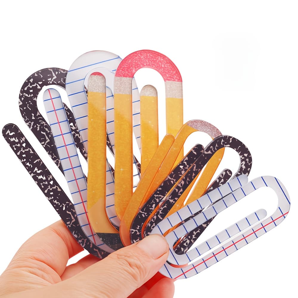 TEMU 3pcs Large & 3pcs Small Acrylic Paper Clip Set For Special Gifts For Teachers