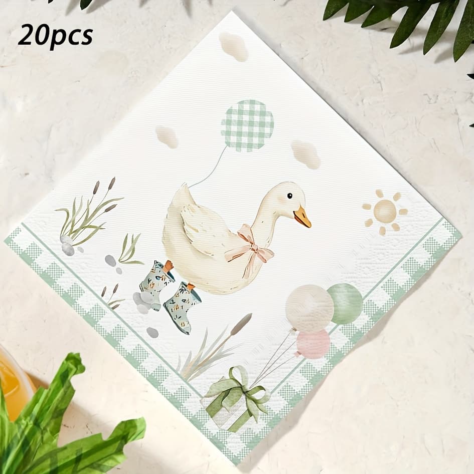 TEMU 20pcs Silly Goose Theme Party Napkins, Party Supplies, Party Decorations For Christmas,newyear,valentine,party Events
