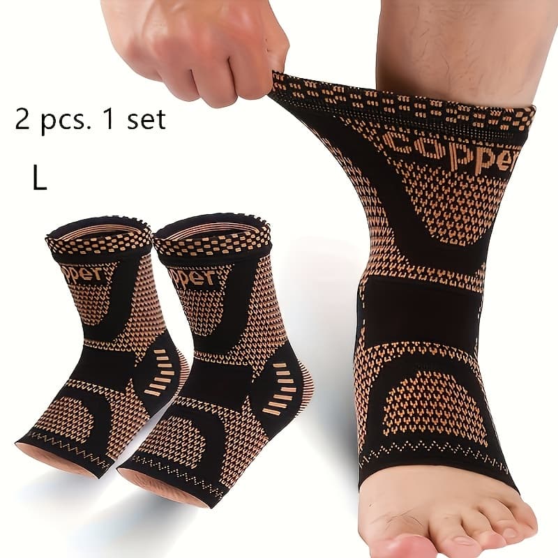 TEMU 2pcs Compression Ankle Support Sleeve With Design, Machine Washable Ankle Support - Suitable For Daily And Use