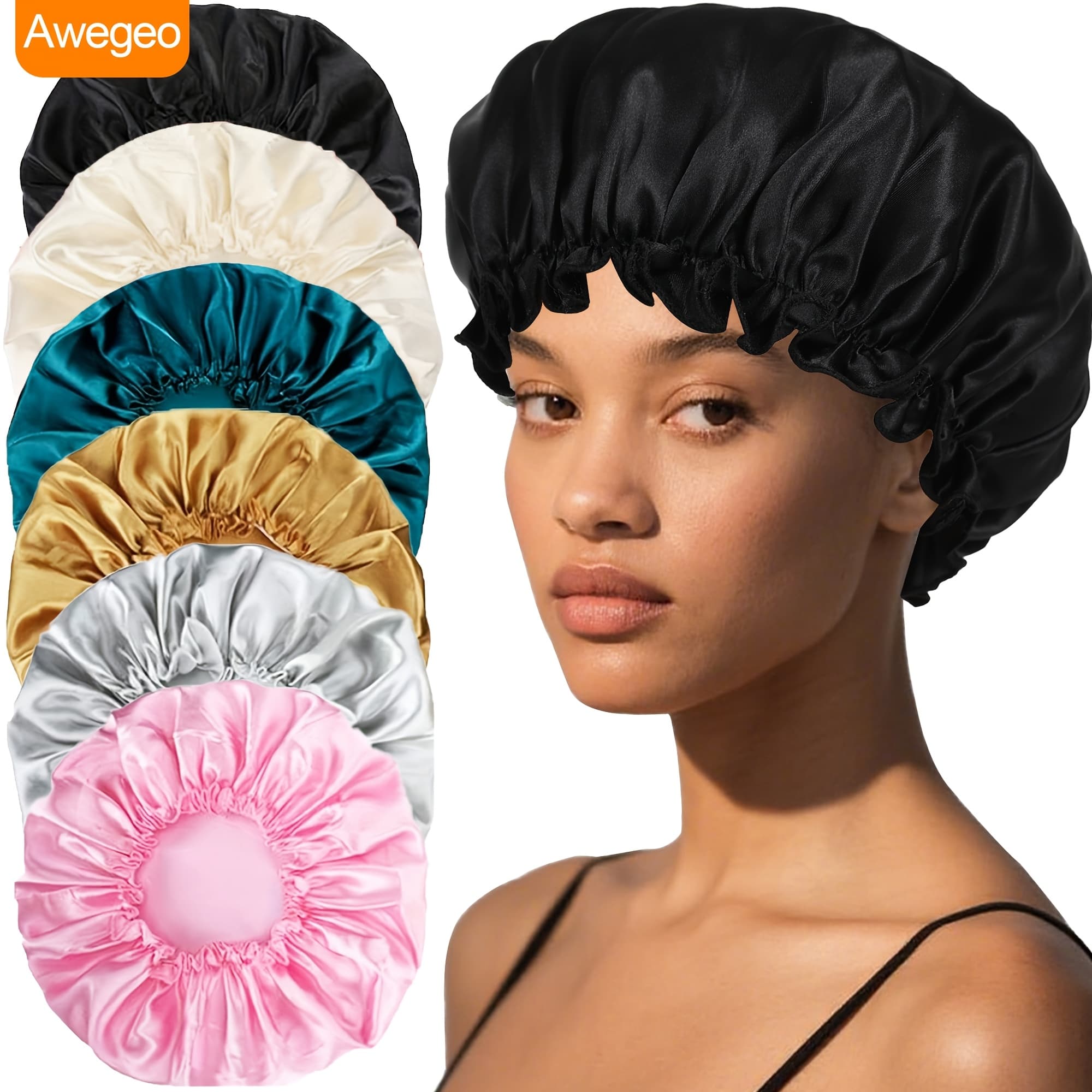 TEMU 6pcs Set Of Women's Elastic Bonnets, In Multiple Colors, Soft And Comfortable Multifunctional Home Hats, Hair Care Hats, Sleeping Hats, To Prevent Hair Tangling