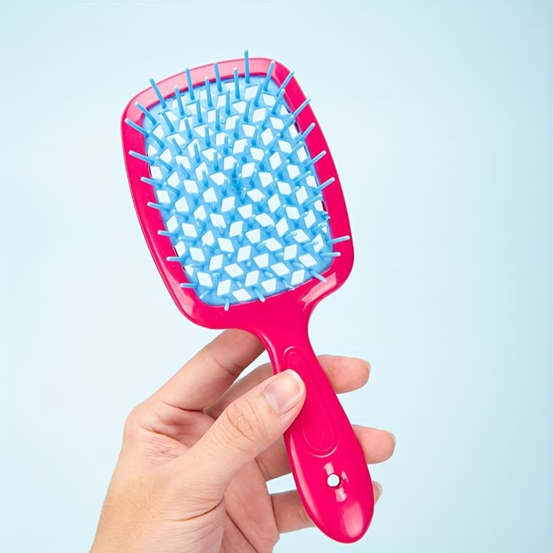 TEMU Anti Static Hollow Mesh Comb, Candy Color Comb For And Wet Use, Household Anti-static Styling Comb, Smooth Hair Comb, Massage Comb, Large Back Fluffy Comb, Hair Styling Tools
