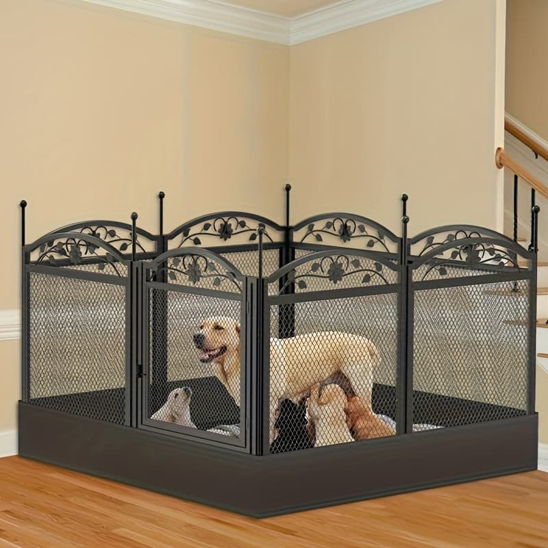 TEMU Large Dog Pet Playpen Cage Heavy Duty Metal Enclosure Fence With Waterproof Pad