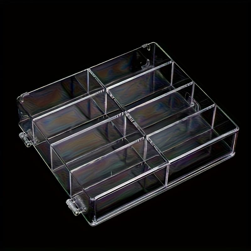 TEMU 1pc High Quality Acrylic Display Cabinet With 8 Slots - Transparent Art Storage And Transport Box