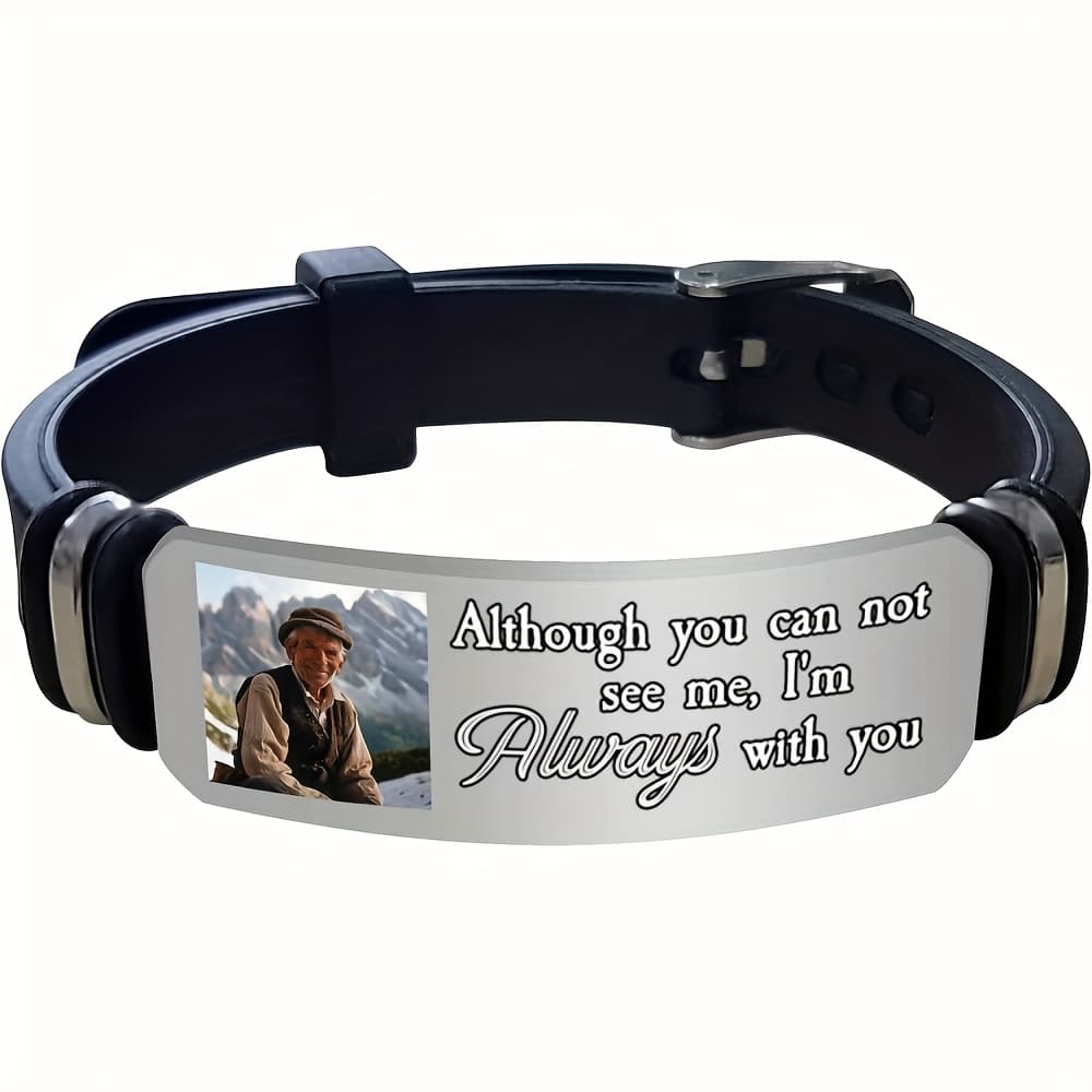 TEMU Custom Picture Bracelet, Custom Photo Bracelet Photo Memorial For Family/friend, Gift For Boyfriend/girlfriend, Memorial Day, Birthday, Graduation Season, Holiday Gift For Mom/dad, , Father's Day