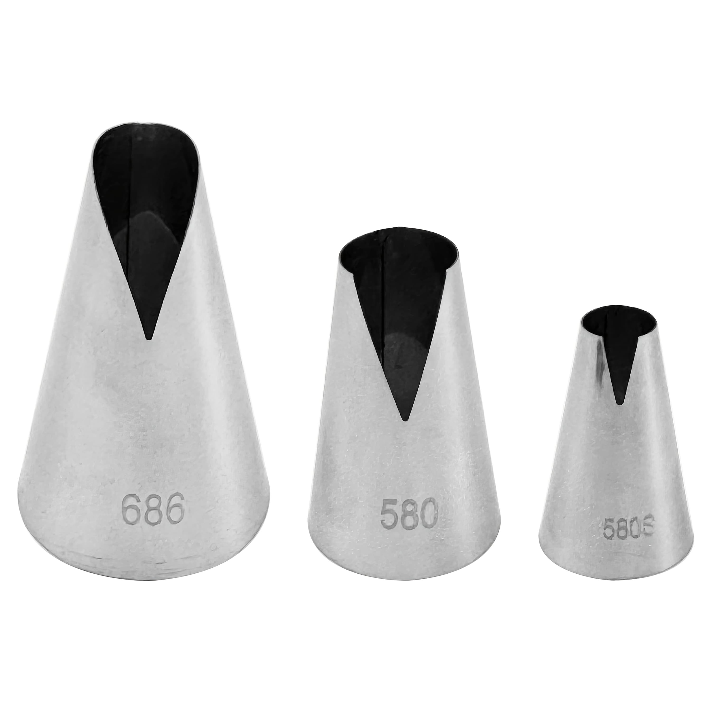 TEMU 3pcs Easy Stainless Steel Cream Piping Nozzle V-shaped Wave Cake Decorating Nozzle Tube Large+medium+small Cake Piping Nozzle, Saint Cake Biscuit Decorating Stainless Steel Tube Nozzle