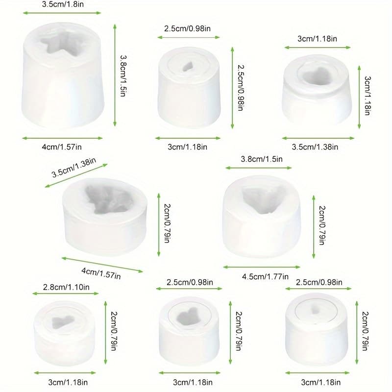 TEMU [crystal Cluster Resin Mold] 8pcs Cluster Resin Mold Set - Silicone Quartz Rock & Gravel Casting Molds For Diy Crafts, Polymer Clay, And Cake Decorating