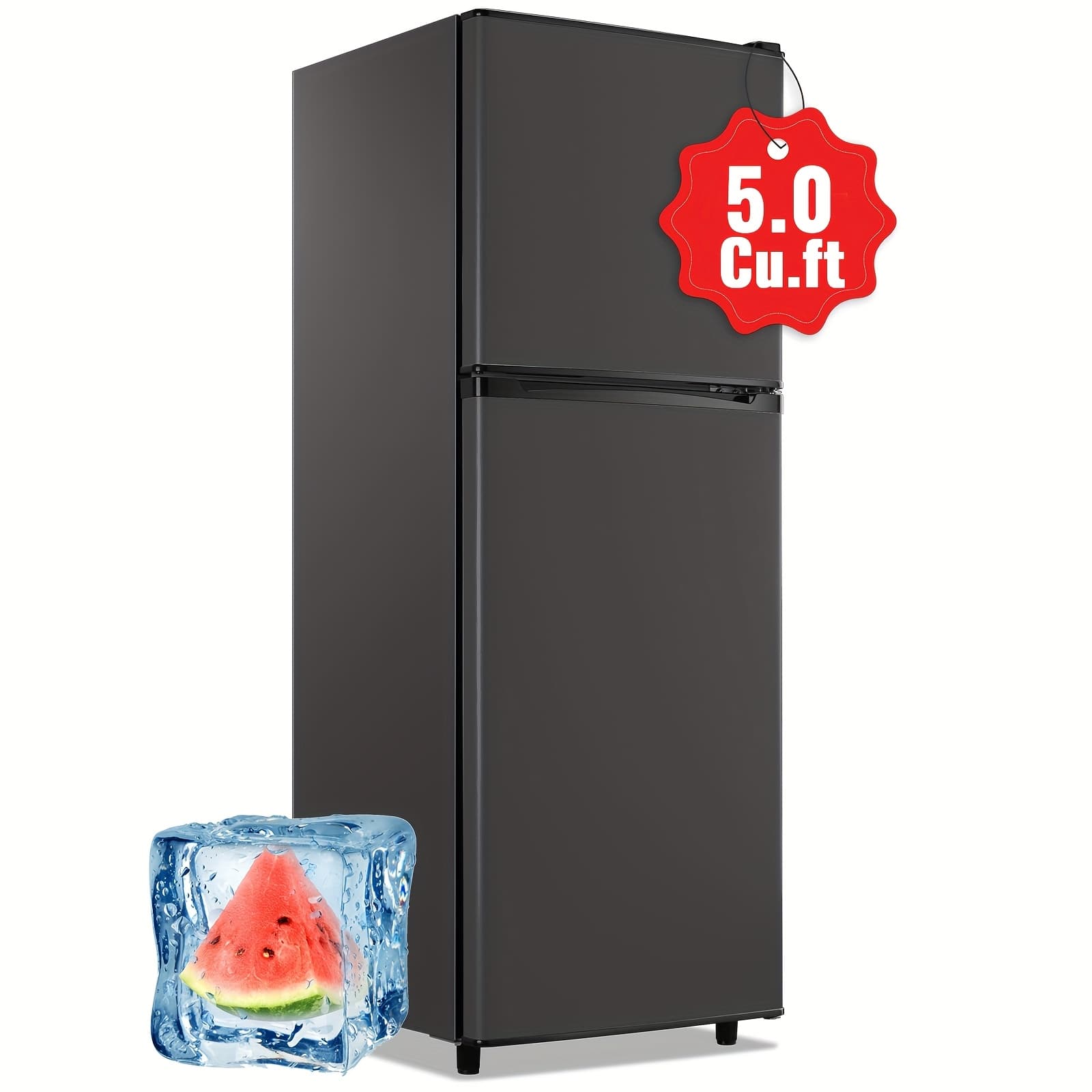 TEMU 5.0/2.4 Cu.ft Mini Fridge With Freezer, Refrigerator With 7 Settings Temperature Adjustable, Small Fridge For Dorm Office Apartment And Home