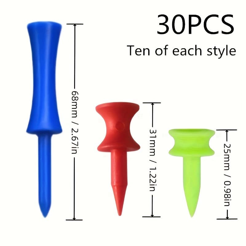 TEMU 30pcs Golf Tee, Golf Ball Holder, Golf Course Accessories (mixed Sizes)