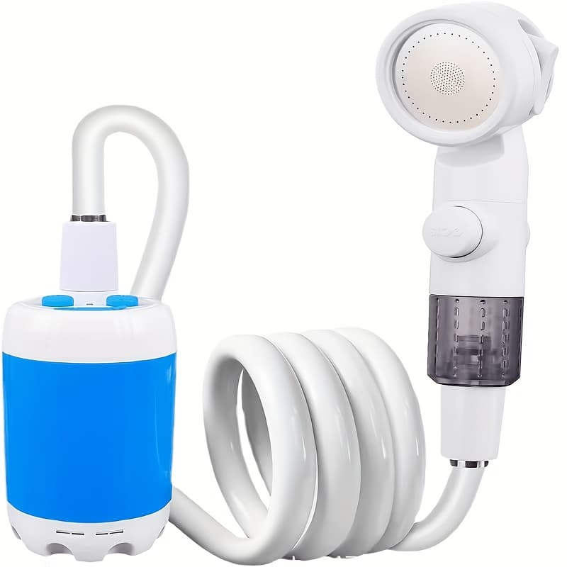 TEMU Portable Camping Shower Pump, Usb Powered Outdoor Shower System With 2m Hose, Rechargeable Portable Shower For Camping, Pet Bathing, Car Cleaning & Garden Watering