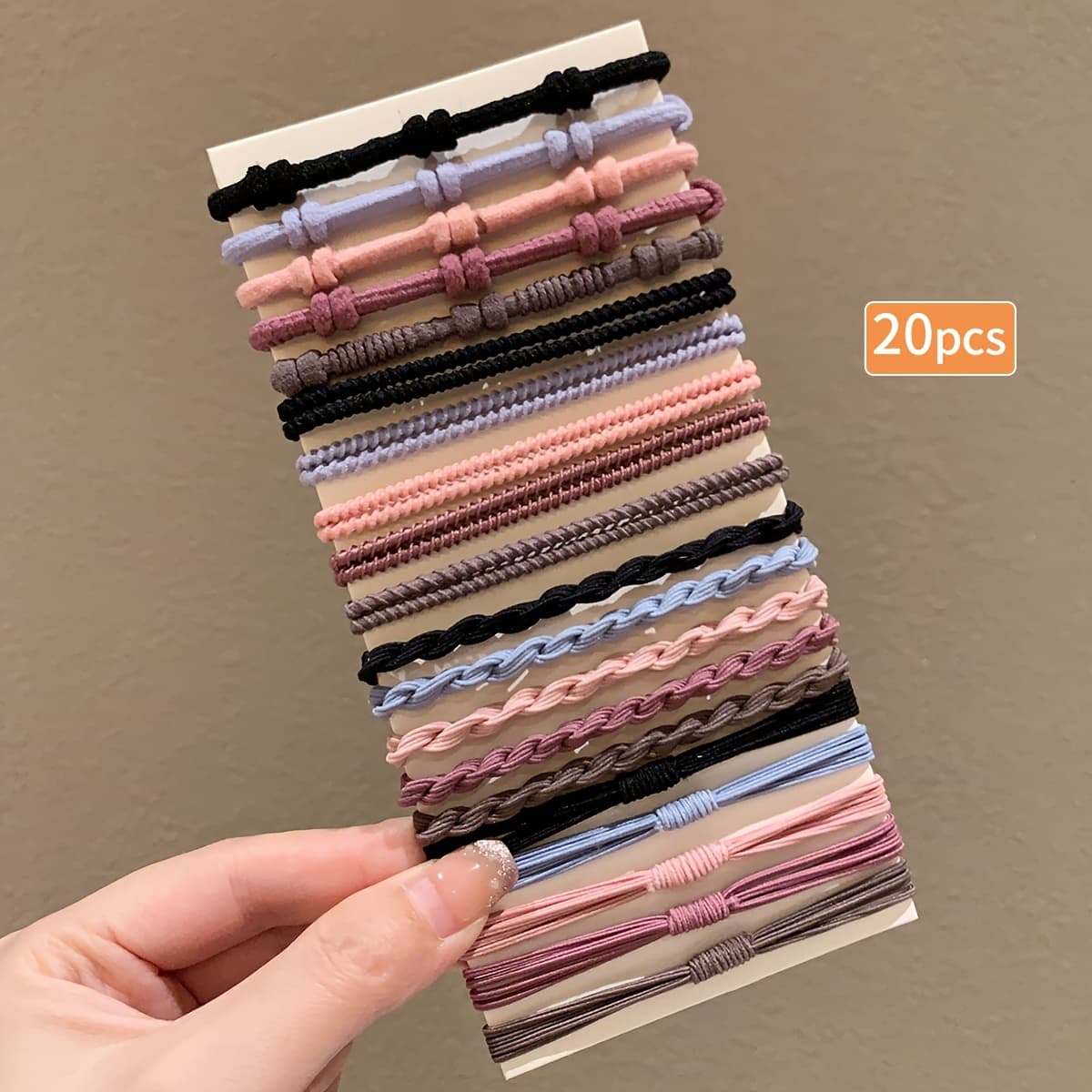TEMU 20pcs Women's Hair Ties, Exquisite Basic Rubber Bands, Women's Retro Headband Headbands, Headband Bracelets, Bohemian Hair Additions