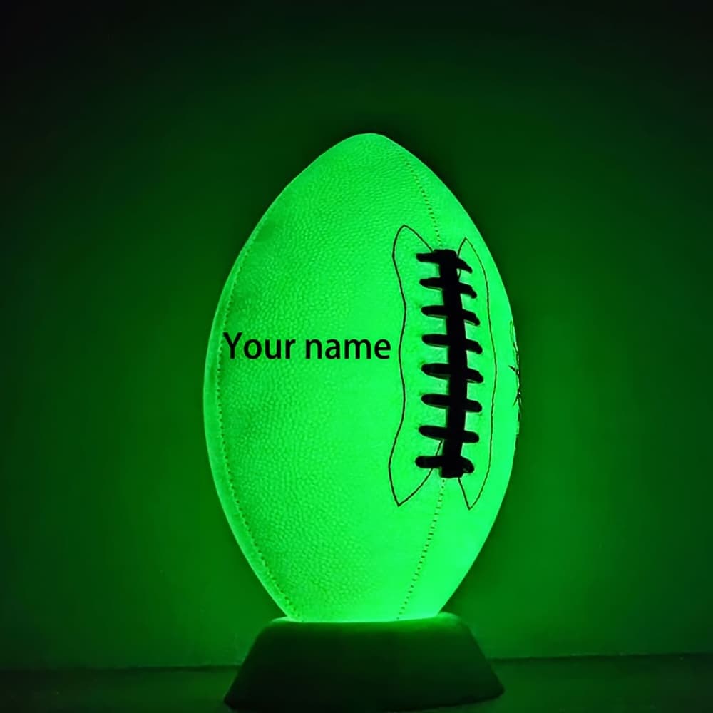 TEMU Custom Engraved Size 9 Luminous , Glow American Football- Personalized Name & Logo, - Perfect For Home Decor, Birthday, Anniversary, Christmas, Wedding, Valentine's Day Gift