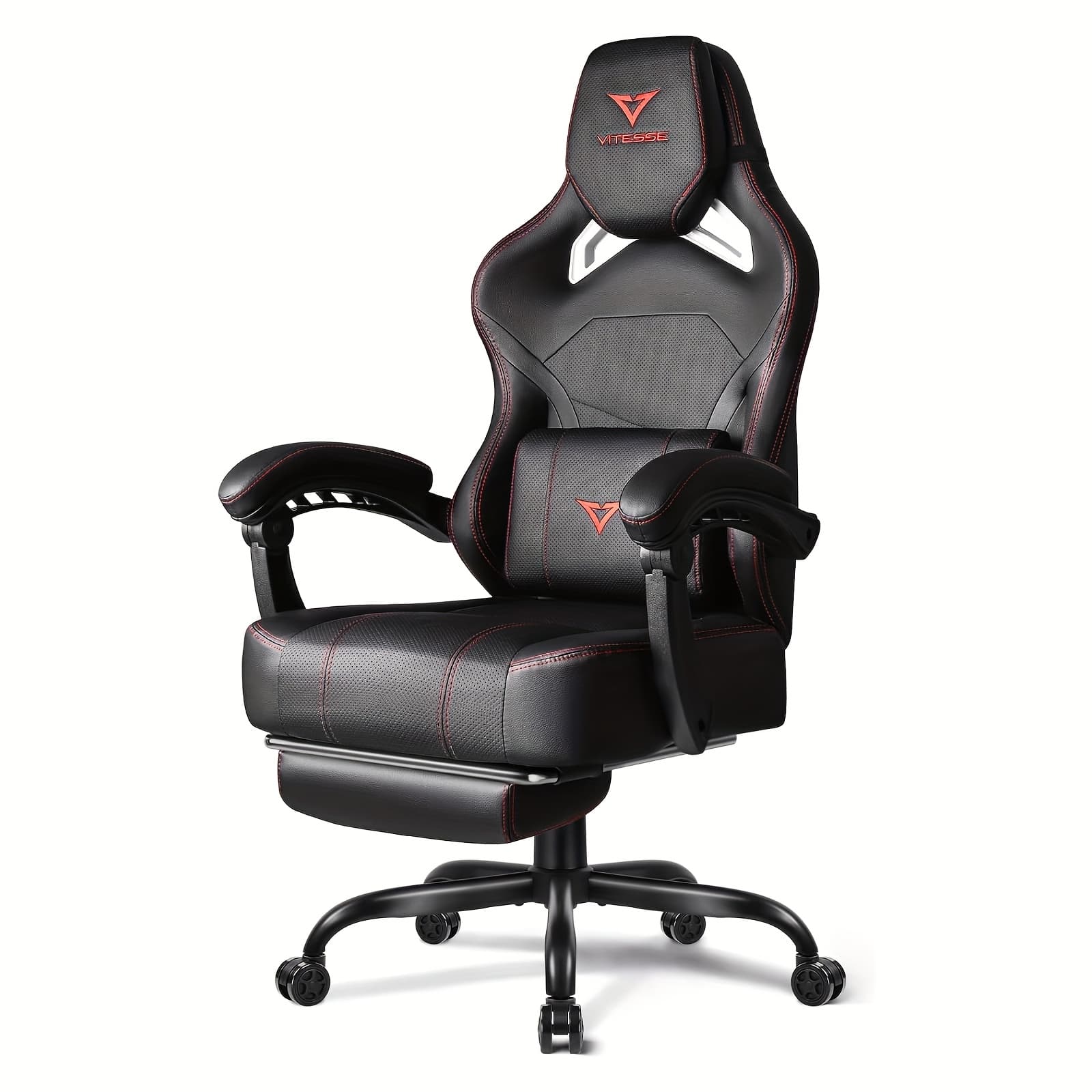 TEMU Big And Tall Gaming Chair 400lb Weight Capacity With Footrest, Ergonomic Video Game Chair For Adults With Oversized Headrest And Lumbar Pillow, Computer Chair Gaming For Office