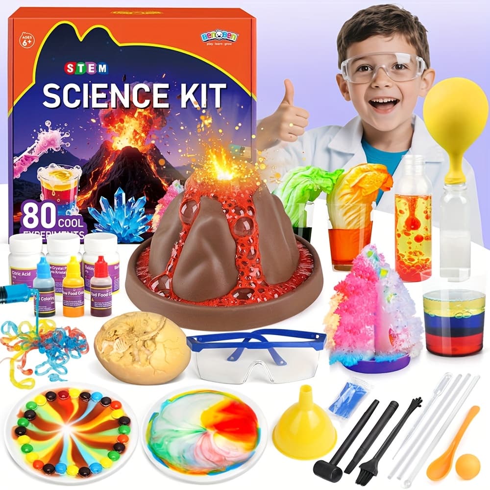 TEMU 60/80/105 Lab Experiments, Wonder Science Kit, Experiments Educational Toy For Kids, Growing Crystal, Chemistry & Activities, Birthday Christmas Gifts For Boys And Girls Children Ages 6-12