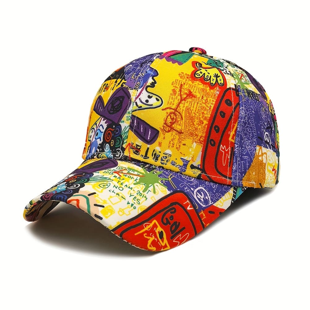 TEMU Hip-hop Graffiti Baseball Adjustable Outdoor Sports Sun Hat